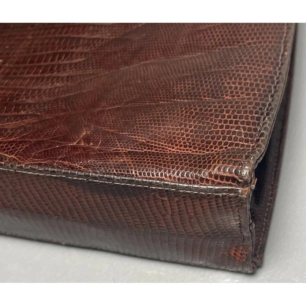 Vintage Bellestone Reptile Embossed Leather‎ Women's Satchel Handbag